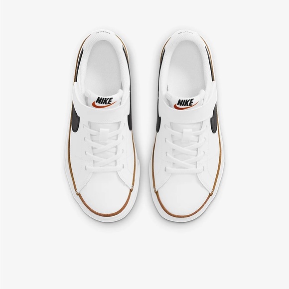 Nike Court Legacy Low White Desert Ochre Little Kids Shoes 11Y-3Y DA5381-102 - Picture 3 of 6